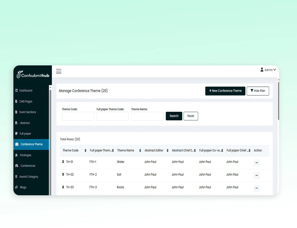 Customizable Theme Categories